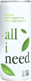 Bild på All I Need Kolsyrad dryck med grönt te. 250ml