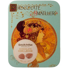 Bild på Amatller Plåtask Chokladlöv i Mjölkchoklad 60g