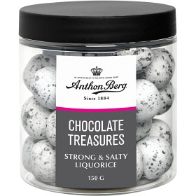 Bild på Anthon Berg Chocolate Treasure Strong & Salty Liquorice Burk 150g