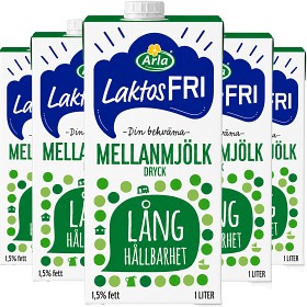 Bild på Arla Laktosfri Mellanmjölk med Lång Hållbarhet 1.5% 10x1L