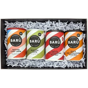 Bild på Barú Presentset Hot & Cozy Mix Chai, Matcha, Choklad 4-pack