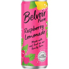 Bild på Belvoir Farm Burk Hallonlemonad Low Calorie 330ml
