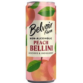 Bild på Belvoir Farm Peach Bellini Mocktail Burk 250ml
