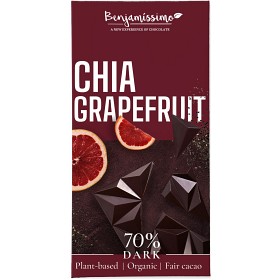 Bild på Benjamissimo Choklad Mörk 70% Chia & Grapefrukt 60g