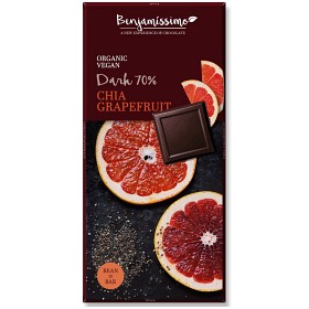 Bild på Benjamissimo Choklad Mörk 70% Chia & Grapefrukt 70g