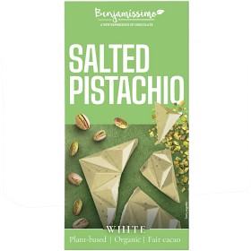 Bild på Benjamissimo Vit Choklad Salt & Pistage EKO 60g