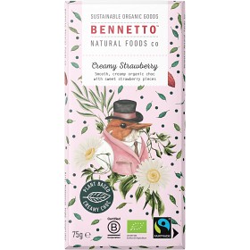 Bild på Bennetto Vegansk Mjölkchoklad med Jordgubbskrisp 43% 75g
