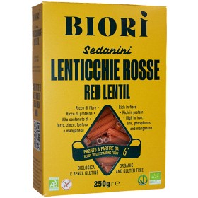 Bild på Biori Glutenfri Pasta Röda Linser Sedanini 250 g