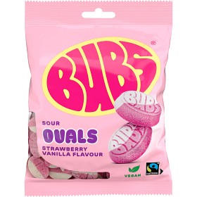Bild på BUBS Godis Strawberry Vanilla OVALS 90g