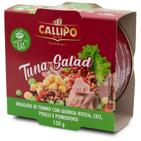 Bild på Callipo Tonfisksallad med Röd Quinoa, Kikärtor, Ärtor & Tomat 150g 