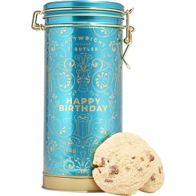 Bild på Cartwright & Butler Happy Birthday Musical Tin - Chocolate Chunk Biscuits 200g