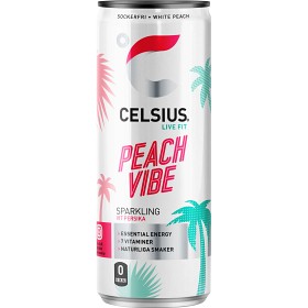 Bild på Celsius Peach Vibe White Peach Energidryck 35,5cl