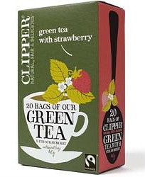 Bild på Clipper Green Tea with Strawberry 20 tepåsar 