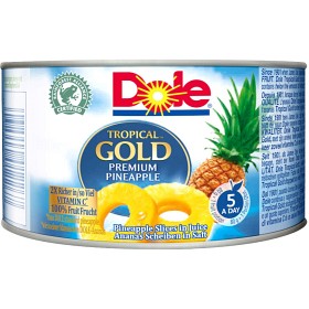Bild på Dole Tropical Gold Pineapple Slices in Juice 227g