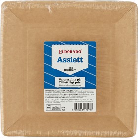 Bild på Eldorado Assiett Fyrkant Brun 12-pack