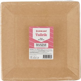 Bild på Eldorado Tallrik Fyrkant Brun 12-pack