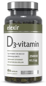 Bild på Elexir D3-vitamin 2500 IE 180 kapslar