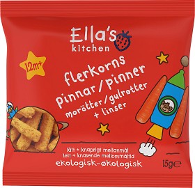 Bild på Ella's Flerkornspinnar Morötter & Linser 15 g