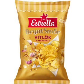 Bild på Estrella Chips Brynt Smör Vitlök & Havssalt 275g