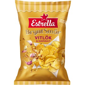 Bild på Estrella Chips Brynt Smör Vitlök & Havssalt 275g