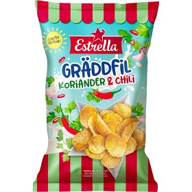 Bild på Estrella Chips Gräddfil, Koriander & Chili 160g