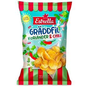 Bild på Estrella Gräddfil, Koriander & Chili Chips 250g