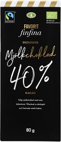 Bild på Favorit Finfina Mjölkchoklad 40% Eko 80 g 