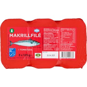 Bild på Favorit Makrillfilé i Tomatsås 3x125g