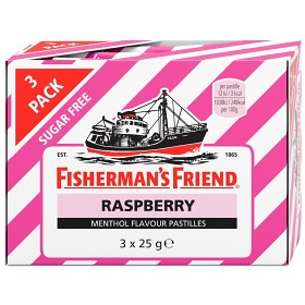 Bild på Fisherman's Friend Raspberry sockerfri 3 x 25 g