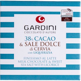 Bild på Gardini 38% Mjölkchoklad med Lakrits & Havssalt 50g