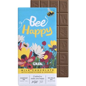 Bild på Gnaw Bee Happy Mjölkchokladkaka med Honeycomb och Karamell 80g