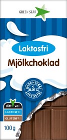 Bild på Green Star Laktosfri Mjölkchoklad 100 g