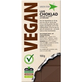 Bild på Green Star Vegan Ljus Choklad 100 g