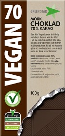 Bild på Green Star Vegan Mörk Choklad 70% 100 g