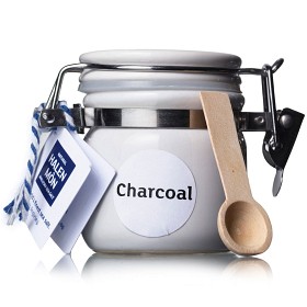 Bild på Halen Môn Charcoal Salt Vit Keramikbehållare 100g
