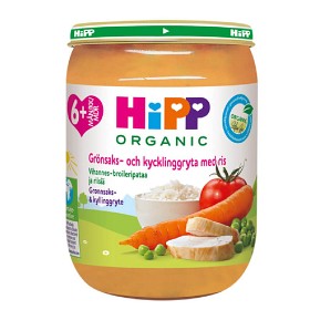 Bild på HiPP Grönsaks- och kycklinggryta med Ris 6M 190 g