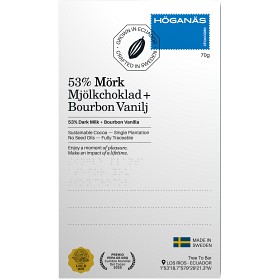 Bild på Höganäs Chocolate 53% Dark Mjölkchoklad & Bourbon Vanilj 70g