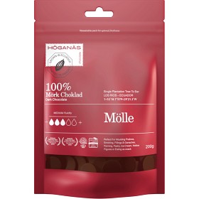 Bild på Höganäs Chocolate Mörk Choklad 100% Couverture "MÖLLE" 200g
