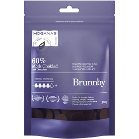 Bild på Höganäs Chocolate Mörk Choklad 60% Couverture "BRUNNBY" 200g