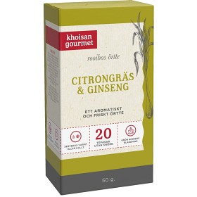 Bild på Khoisan Gourmet Rooibos örtte Citrongräs & Ginseng 20 tepåsar