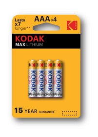 Bild på Kodak batterier Max Lithium AAA, 4 st