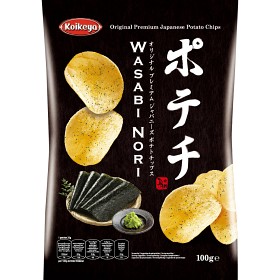 Bild på Koikeya Potechi Wasabi Nori Chips 100g