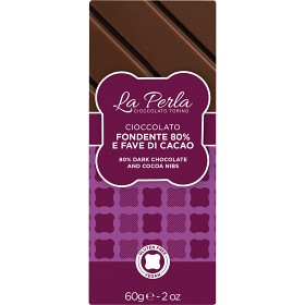 Bild på La Perla 80% Mörk Choklad med Kakaonibs 60g