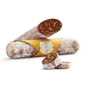 Bild på La Perla "Tryffelsalami" Choklad/Hasselnöt/Torrone 120g