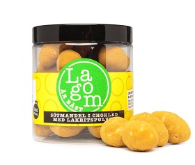 Bild på Lagom Sötmandel i choklad med lakritspulver 160 g