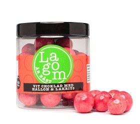 Bild på Lagom Vit choklad med hallon & lakrits 160 g