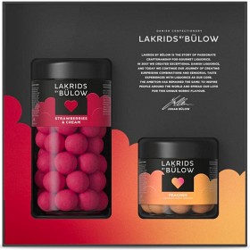 Bild på Lakrids by Bülow Love Black Box Regular/Small Strawberry/Cream & Peaches 420g