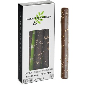 Bild på Lakritsfabriken Liquorice Sticks Dark Chocolate & Gold Frosted 45g