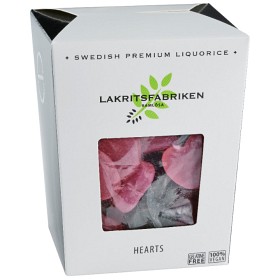 Bild på Lakritsfabriken Raspberry & Liquorice Hearts 150g