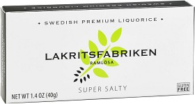 Bild på Lakritsfabriken i Ramlösa Liquorice Super Salty 40 g